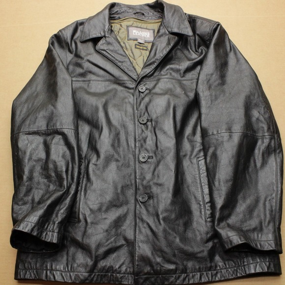Wilsons Leather Other - Vintage Wilsons Leather Car Coat Mens 2XLT Black 3M Thinsulated Removable Liner